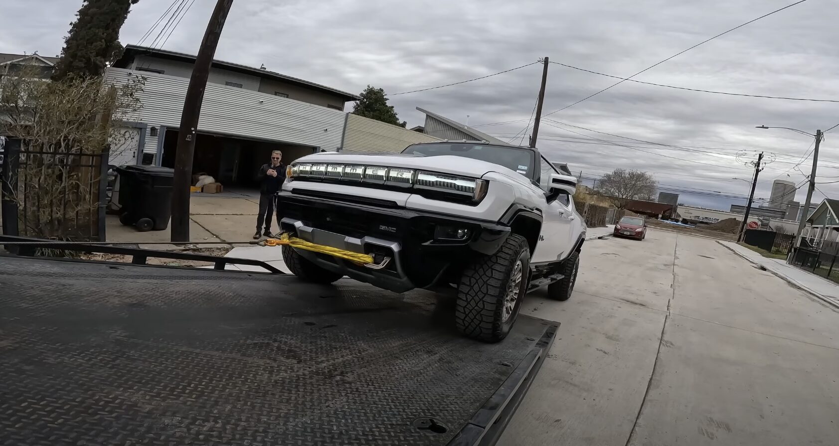 Heavy-duty tow truck with specialized equipment for large vehicle transport